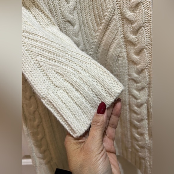💥REDUCED💥Moon River Women's Long Sleeve Cable Sweater Dress, cream  small NWOT - Picture 4 of 10